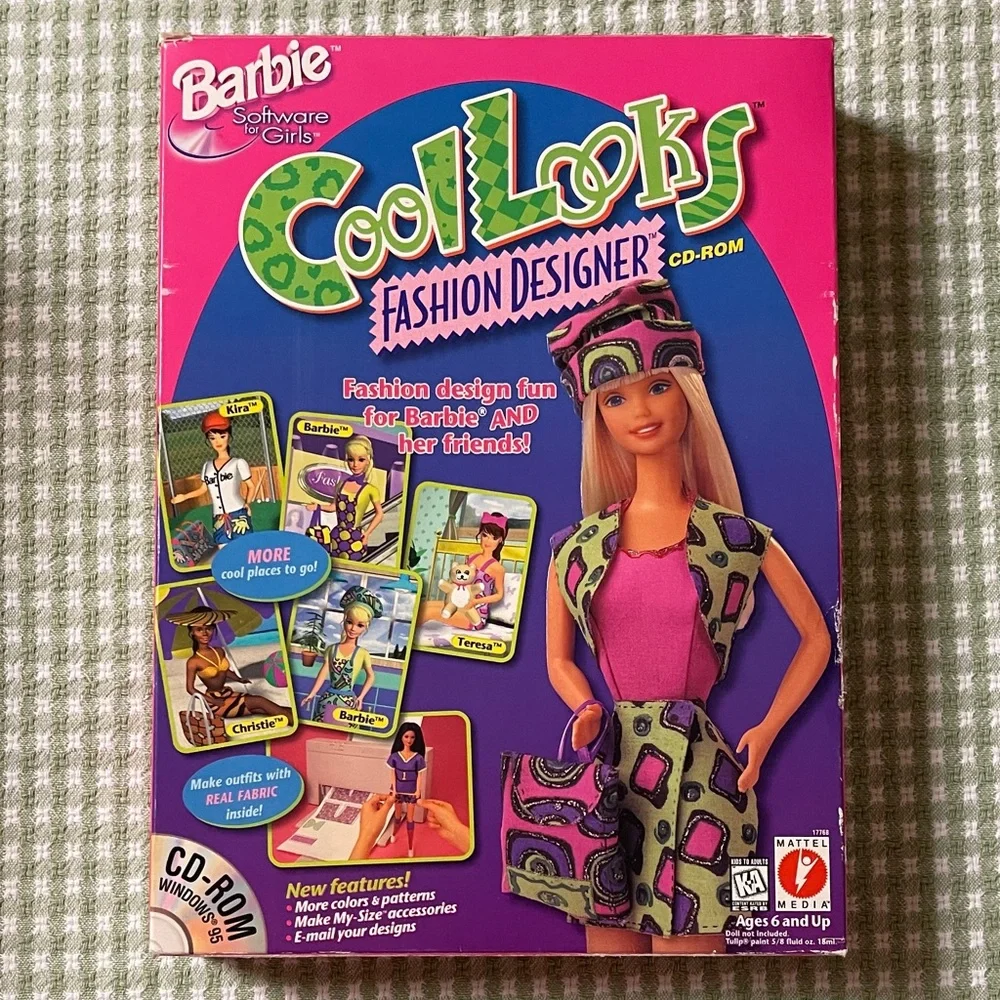Barbie Cool Looks Fashion Designer CD-ROM (PC, 1996). -COPY